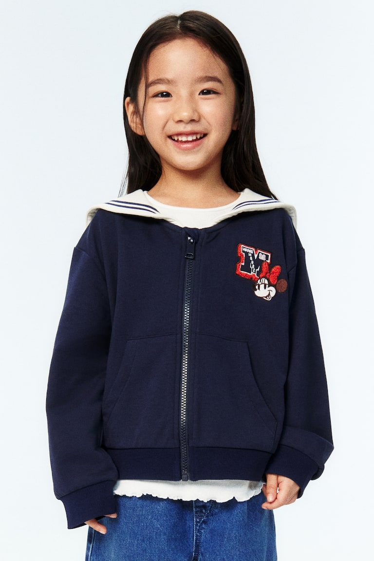 Sweatshirt Jacket with Sailor Collar